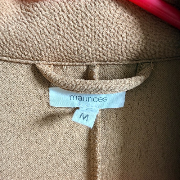 Women’s Open-Front Blazers - White &Camel (Med) - Picture 4 of 8